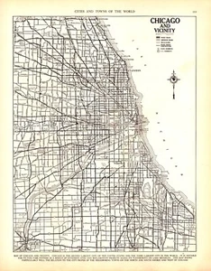 CHICAGO, ILLINOIS Antique original detailed city map 1936 - Picture 1 of 1