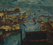Port de Chicago : 1931 : William S. Schwartz : impression d'art de qualité archivistique