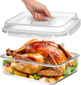 4800 ML / 163 oz / 21 Cup LARGE Glass Food Storage Container with Airtight Lo... - Picture 1 of 6