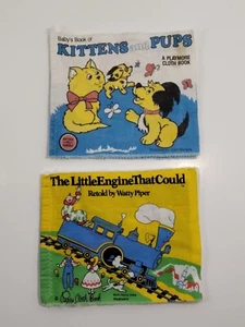 1980 Cloth Toddler Baby Books Kittens And Pups & The Little Engine That Could  - Picture 1 of 6
