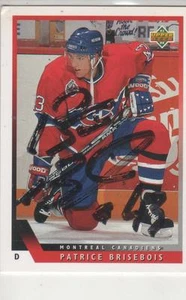 PATRICE BRISBOIS SIGNED 1993-94 UPPERDECK #318 - MONTREAL CANADIENS - Picture 1 of 1