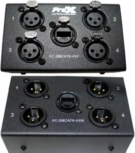 ProX XC-SBCAT6-4XM 4 canales Cat6 macho XLR caja serpiente + paquete de caja serpiente hembra - Imagen 1 de 13