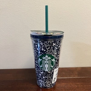 Starbucks Composition Notebook Cold Drink Tumbler 16 Oz+ Sticker Pack 2020 NEW - Picture 1 of 10