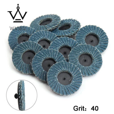 10PC 2" Zirconium Oxide R-type Flap Disc Sanding Wheel Threaded Twist Lock Disk - Image 1 of 4