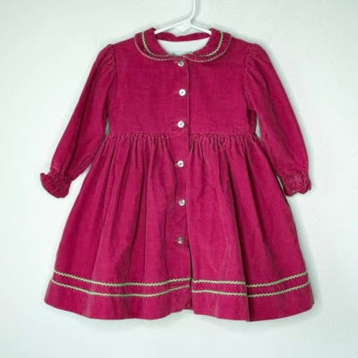 Papo D’Anjo Pink Corduroy Peter Pan Collar Dress - Toddler - 2 Years - Image 1 of 4