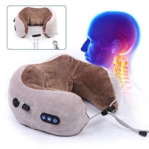 Portable Shiatsu Neck Massage Pillow with Heat Deep Kneading Pillow NEW - Picture 1 of 12