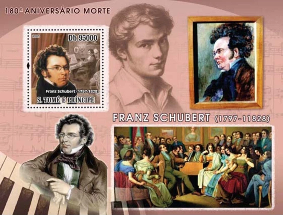 Shubert - Compositor alemán - YT 421, Mi 3271/BL625 - Sellos Timbre MNH** - G107 Foto 1 de 1