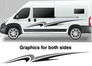 (No.833) X2 Side Peugeot boxer campervan graphics Sides Stickers In Two Colour - Picture 1 of 5