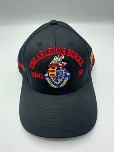 The Corps USS Arleigh Burke DDG 51 Logo Black Baseball Cap Hat One Size - Picture 1 of 9