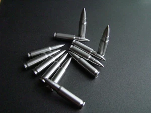 FN 5.7x28mm 5.7 Bullet shaped whiskey stones Stainless steel MADE IN USA 12 pk. - Picture 1 of 2