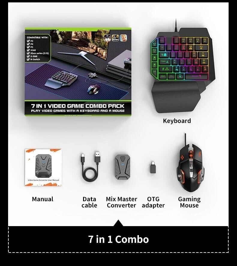 7 IN 1 Plug And Paly Gamepad Console Controller for PS3,PS4,PS5,Xbox ONE ,NS - Image 1 of 4