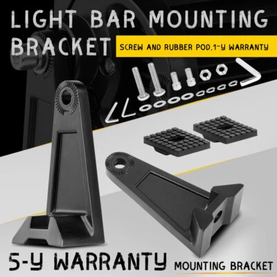 2PC LED Light Bar Mounting Brackets 360° Side Rotating Al Alloy Holder Universal - Image 1 of 4