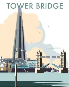 Tarjeta en blanco Tower Bridge The Shard London Landmark ideal para cumpleaños - Imagen 1 de 1