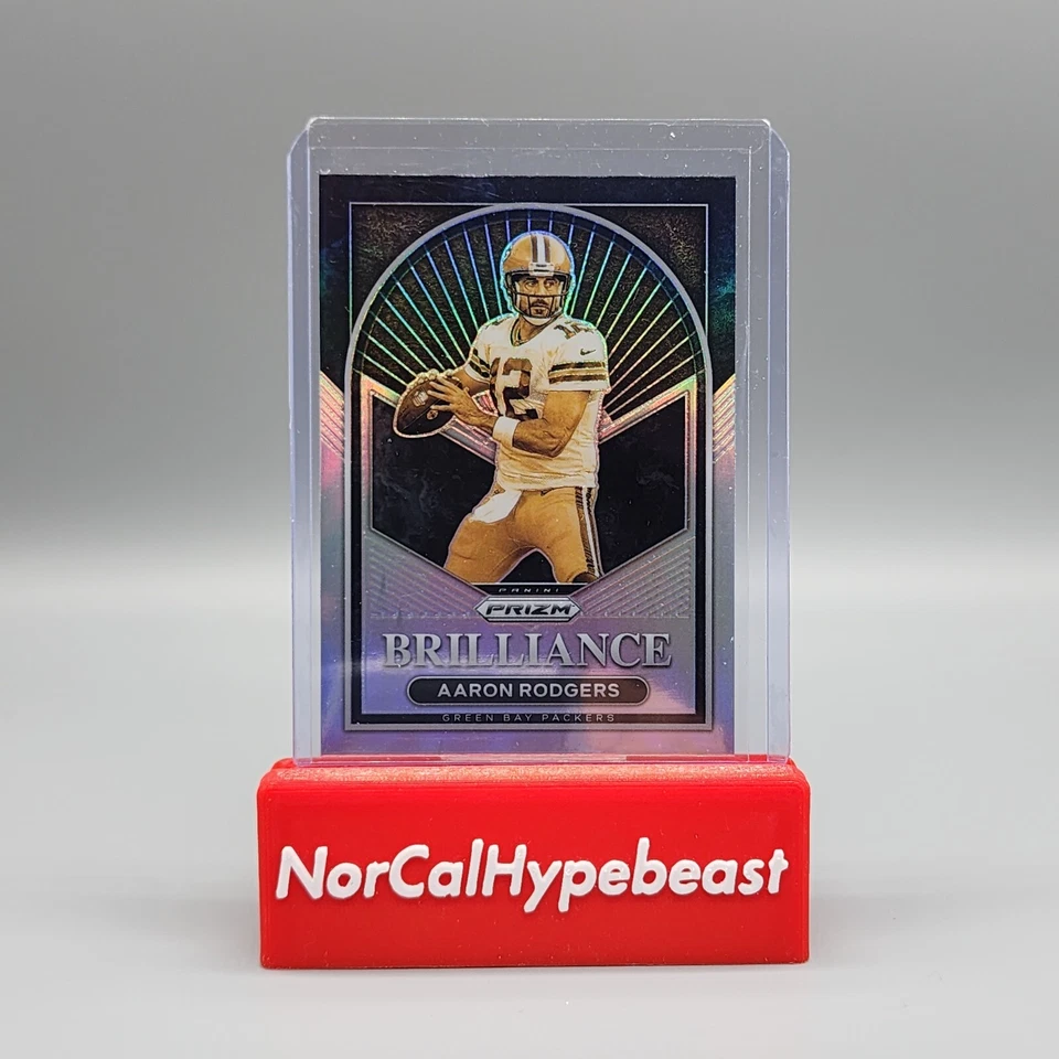 2022 Panini Prizm Football Aaron Rodgers Brilliance B-6 Silver Holo Insert GB - Image 1 of 2