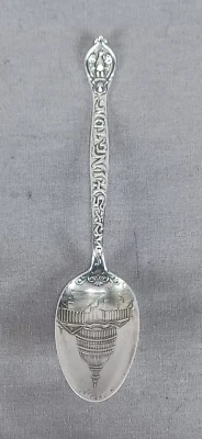 Cuchara de recuerdo de plata esterlina con mango de águila Dominick Haff Washington circa 1894 Foto 1 de 4