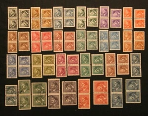 Adolf Hitler Profile, Bohemia & Moravia PAIRS hor./vert. Scott 62-83 + 90 used - Picture 1 of 2