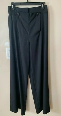  Pantalones de vestir negros de lana Max Studio para mujer pierna ancha talla 6 nuevos con etiquetas Foto 1 de 4