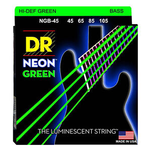 DR NGB-45 Hi-Def Neon Green Coated Bass Strings Medium 45-105