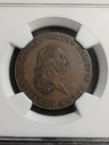 1790's D&H-23 NGC AU 53 BN GLOUCESTERSHIRE-BADMINTON G Brit Conder Token 1/2p - Picture 1 of 4