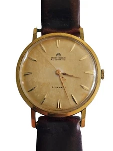 Vintage Solid 18K Men's Bucherer Watch 21 Jewels Automatic Wind - Picture 1 of 24