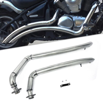 Chrome Shortshots Staggered Exhaust Pipes For Kawasaki Vulcan 900 S VN900 EN900 - Image 1 of 4