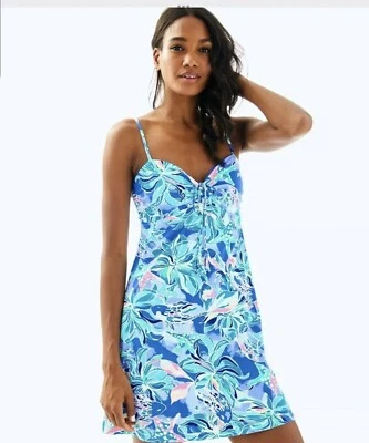 Lilly Pulitzer Margarete Cubre Bennet Azul Mares Celestiales - Usado - Talla M Foto 1 de 4