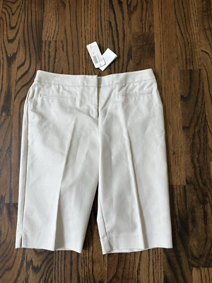NWT ~ Chico's Size 1 S Ultimate Fit Ivory  Smooth Stretch Bermuda Shorts - Image 1 of 4