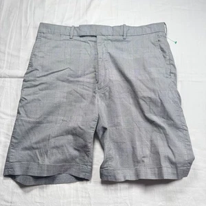 RLX Ralph Lauren Shorts Mens 36 Gray Plaid Performance Dress Golf Cotton Blend - Picture 1 of 11