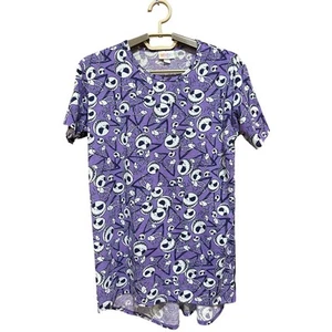 LuLaRoe Disney Villains Dress Girl Size 14 Purple NBC Jack Skellington Nightmare - Picture 1 of 7