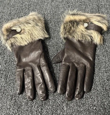 Guantes de cuero para mujer Ugg talla grande marrón lana cachemir forrados puño de oveja Foto 1 de 4