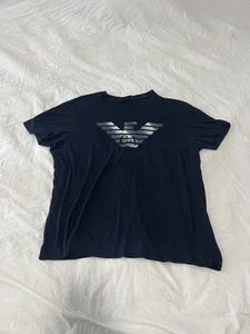 Herren Giorgio Armani Rundhalsausschnitt Kurzarm Deep Navy T-Shirt Größe Medium 143 - Bild 1 von 6