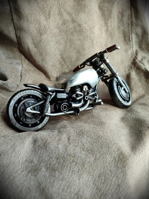 VTG 1:12 Old School 67 M Handmade Custom Chopper Bobber Metal Motorcycle Model G - Image 1 of 4