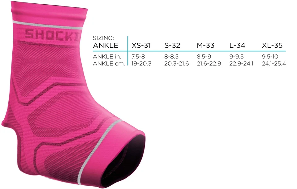 Ankle Support Shock Doctor Compression Pink Level 2 - New - Image 1 of 1