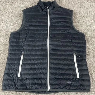 Eddie Bauer Vest Women’s Large Black Down Fill EB700 Full Zip Gorp Hiking T596 - Image 1 of 4