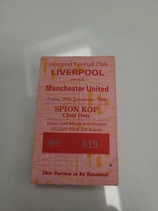 Liverpool V Manchester United 26th December 1986 Ticket Stub - Picture 1 of 2