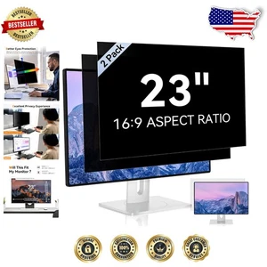 23 Inch Privacy Screen Filter for 16:9 Monitors - Anti-Scratch & Washable Design - Picture 1 of 11