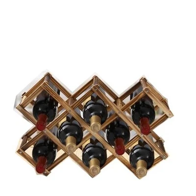 Estante de vino independiente, tiene capacidad para 10 botellas, encimera plegable y gabinete  Foto 1 de 4