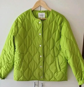 ONLY 🍏leichte Steppjacke-Übergang Gr.M, 38/40🍏 Apfelgrün**kragenlos** geknöpft - Bild 1 von 5