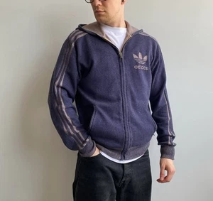 Vintage 00s Adidas Originals Full Zip Ideal Knitting Men’s Hoodie Size M - Picture 1 of 16