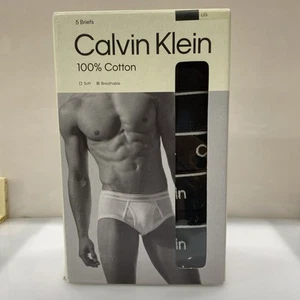 Calvin Klein Men's Cotton Classics 5 Pack Briefs Size Large Black - Picture 1 of 3