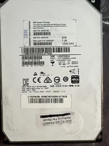 IBM HGST 8TB 3.5" 7.2k SAS HDD Hard Drive HUH728080AL4200 Tested Wiped - Picture 1 of 5