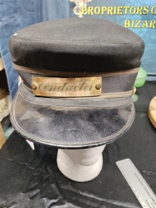 Antike Eisenbahn Schaffner Mütze Lackawanna Railroad PA Gold Filled Badge - Bild 1 von 8