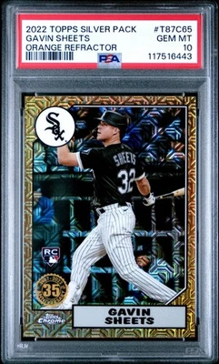 2022 Topps Silver Pack - T87C65 Gavin Sheets - Orange Mojo Refractor /25 -PSA 10 - Image 1 of 3