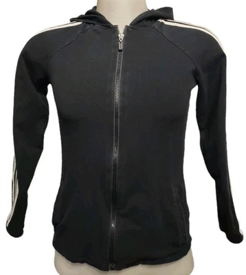 NY JEANS Chaqueta con Capucha Cremallera Completa para Mujer Talla S Negra Blanca Elastizada New York & Co  Foto 1 de 4