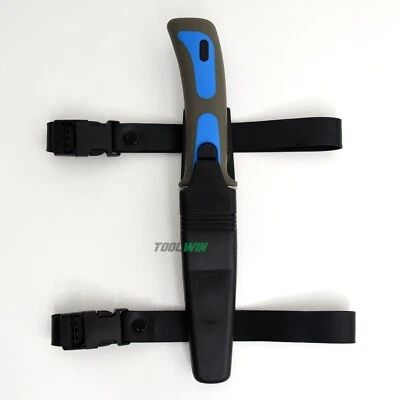 SSI Scuba Diver Knife Sheath Dive Leg and Arm Straps Stainless Steel Blue