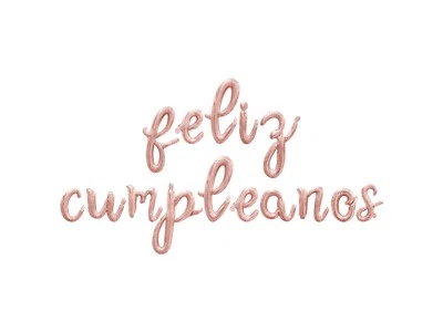 FELIZ CUMPLEANOS Cursive Letter Balloon Banner - DIY Birthday Party Decorations - Image 1 of 4