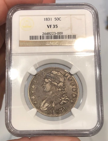 1831 Capped Bust Half Dollar graded VF35 by NGC Original Type Coin Circ Cameo Cover