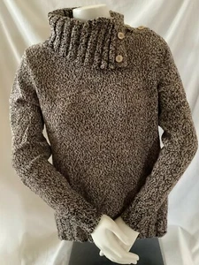 Croft&Barrow hellbrauner und schwarzer Damenpullover mit vielseitigem Ausschnitt neu ohne Etikett Größe: Small hellbraun an - Bild 1 von 6