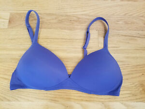 Womens Simply Perfect Push Up Padded Wirefree Purple Bra 36 A Adjustable Straps