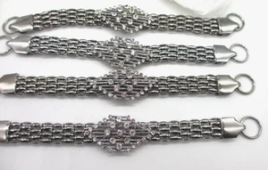 NOS schwarz silberfarbene Metall Verzierungen mit Strass O Ringe 12 Stück - Bild 1 von 6